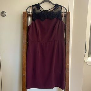 NWOT - Forever 21 - Maroon and black lace strapless dress - Size Large